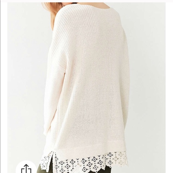 NWT Kimchi Blue Hazel Lace Trim Sweater - Picture 2 of 4